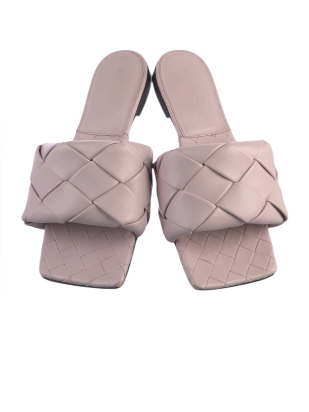 Bottega Veneta Lido Flat Sandals  Grape Woven Leather Square Toe EU 38 US 8 - Picture 3 of 11